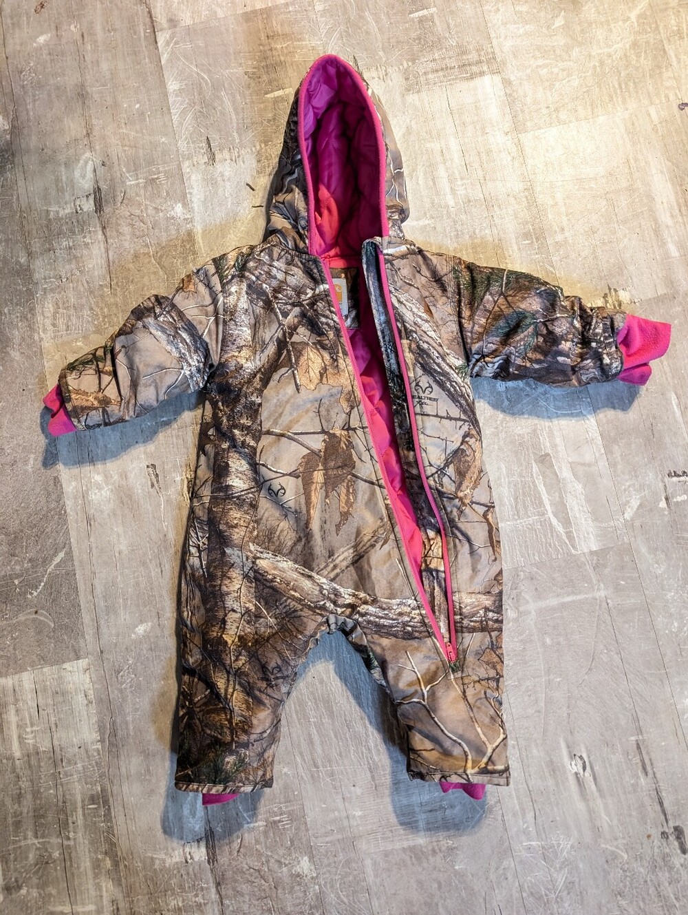 12m Camo Carhartt Infant Snowsuit Cuffs Insulatedbdiagonal Zip Hooded